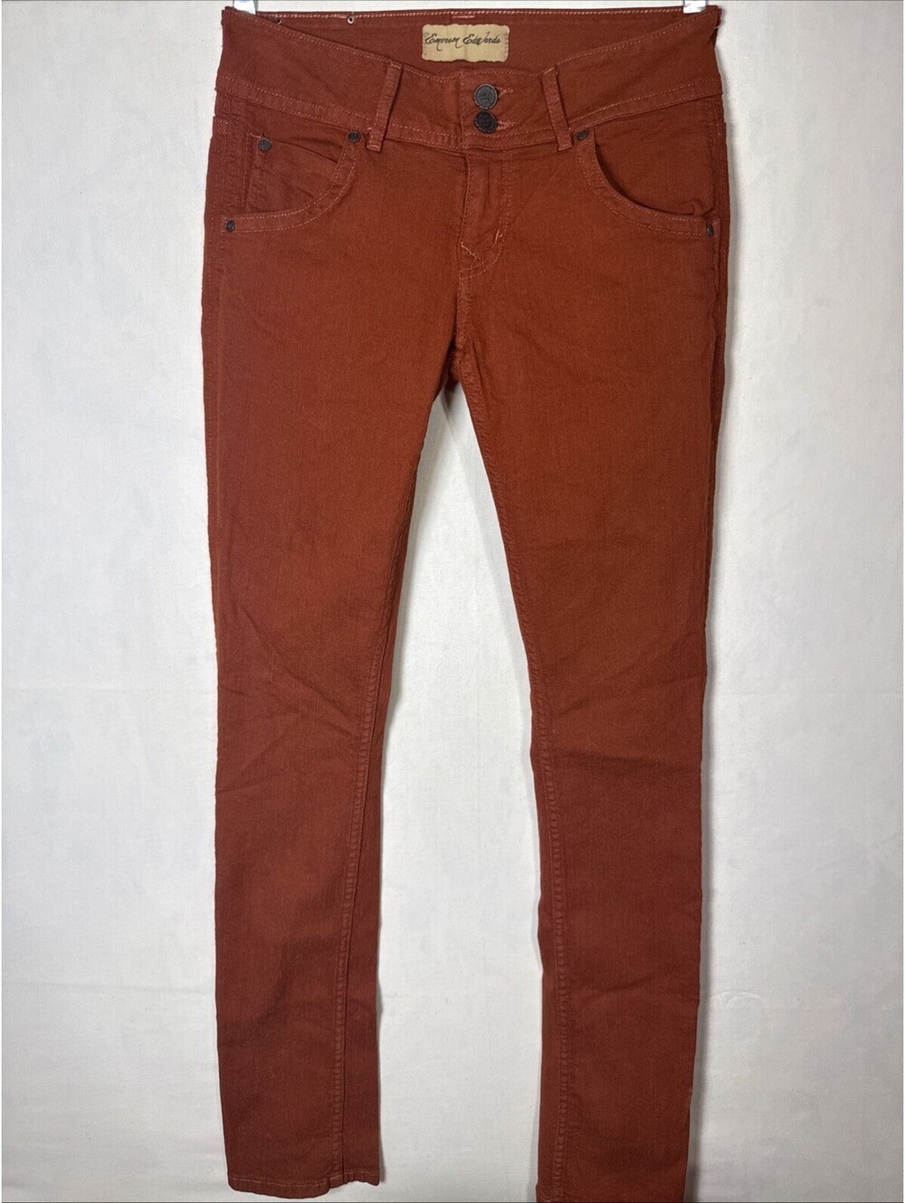 Emerson Edwards Womens Size 28 Rust Orange Low Rise Skinny Jeans Pants Stretch